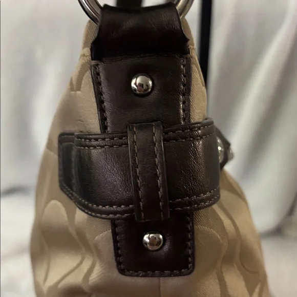 Coach Metallic Bronze and Beige Handbag 2012 - EUC - Picture 7 of 14